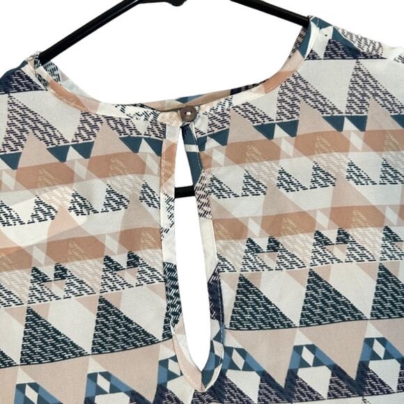 Olivaceous Blue Muliti-color Tribal Long Sleeve Wrap Style Blouse Women Sz M - Picture 11 of 11